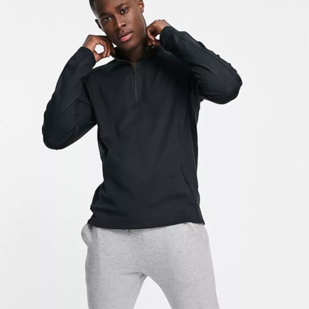 Gilly Hicks‎ go recharge half zip lounge sweatshirt in black M NWT in packaging